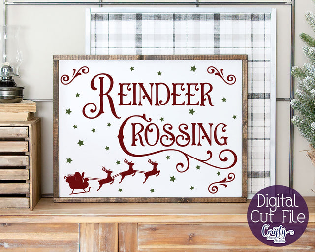 Christmas Svg, Farmhouse Svg, Reindeer Crossing Cut File SVG Crafty Mama Studios 