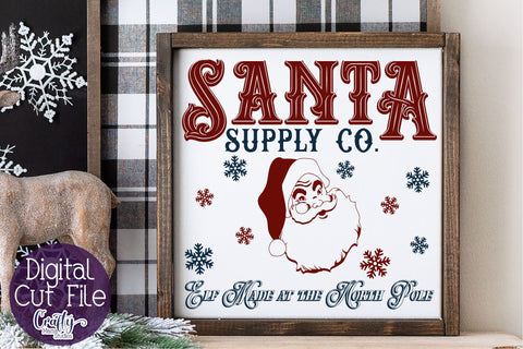 Christmas Svg, Farmhouse Svg, Santa Supply Company Cut File SVG Crafty Mama Studios 