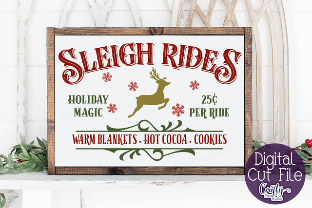 Christmas Svg, Farmhouse Svg, Sleigh Rides, Santa's Sleigh SVG Crafty Mama Studios 