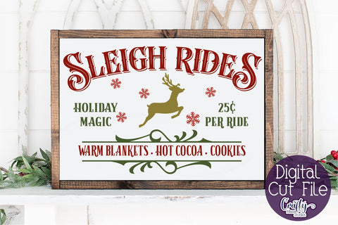 Christmas Svg, Farmhouse Svg, Sleigh Rides, Santa's Sleigh SVG Crafty Mama Studios 