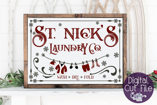 Christmas Svg, Farmhouse Svg, St. Nick's Laundry Company SVG Crafty Mama Studios 