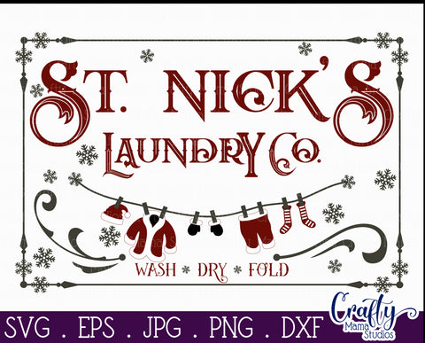 Christmas Svg, Farmhouse Svg, St. Nick's Laundry Company SVG Crafty Mama Studios 