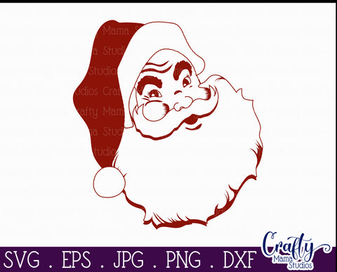 Christmas Svg, Farmhouse Svg, Vintage Santa Claus Cut File SVG Crafty Mama Studios 