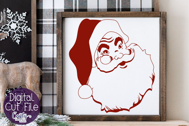 Christmas Svg, Farmhouse Svg, Vintage Santa Claus Cut File SVG Crafty Mama Studios 
