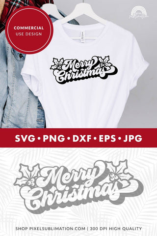 Christmas SVG File With Merry Christmas SVG Pixel Sublimation 
