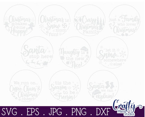 Christmas Svg, Funny Christmas Bundle, Round Svg Sign SVG Crafty Mama Studios 