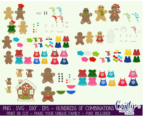 Christmas Svg, Gingerbread Family, Build Your Own Family SVG Crafty Mama Studios 