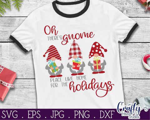 Christmas Svg - Gnome Christmas - Buffalo Plaid - No Place Like Home For The Holidays SVG Crafty Mama Studios 