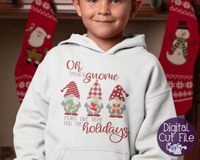 Christmas Svg - Gnome Christmas - Buffalo Plaid - No Place Like Home For The Holidays SVG Crafty Mama Studios 