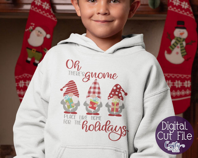 Christmas Svg - Gnome Christmas - Buffalo Plaid - No Place Like Home For The Holidays SVG Crafty Mama Studios 