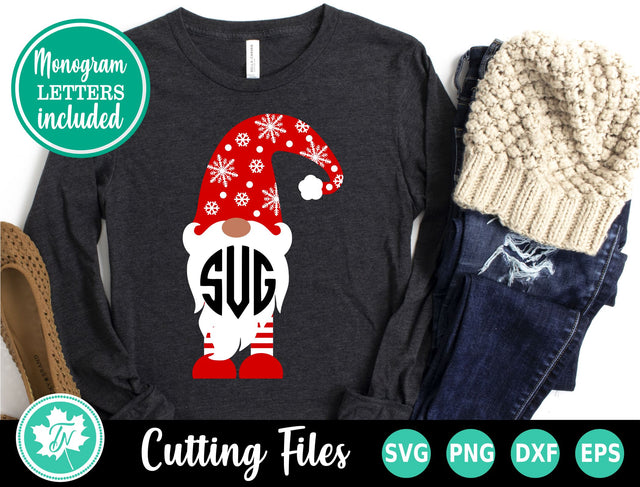Christmas SVG | Gnome SVG | Monogram SVG SVG TrueNorthImagesCA 