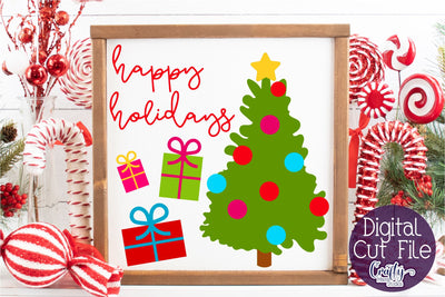 Christmas Svg, Happy Holidays Svg, Christmas Farmhouse Sign SVG Crafty Mama Studios 