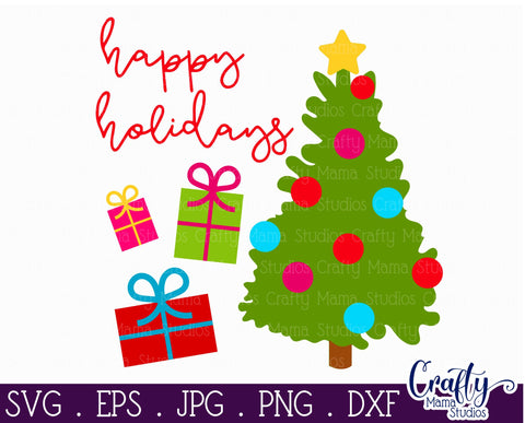 Christmas Svg, Happy Holidays Svg, Christmas Farmhouse Sign SVG Crafty Mama Studios 