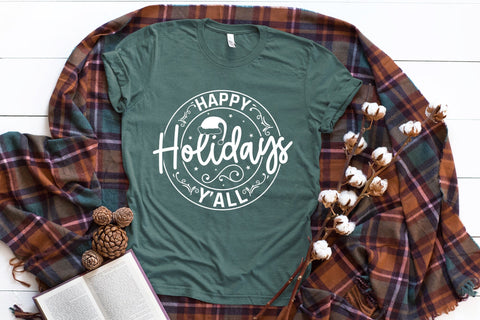Christmas SVG - Happy Holidays Y'all SVG CraftLabSVG 