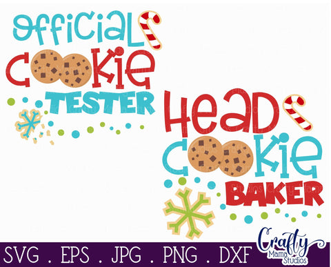 Christmas Svg - Head Cookie Baker - Official Cookie Tester SVG Crafty Mama Studios 
