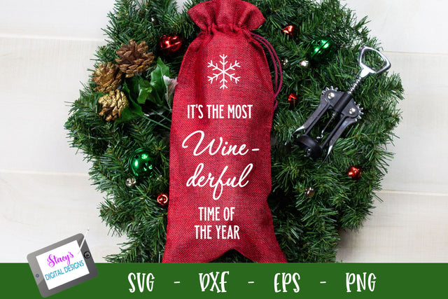 Christmas SVG - It's the most WINEderful time of the year SVG SVG Stacy's Digital Designs 