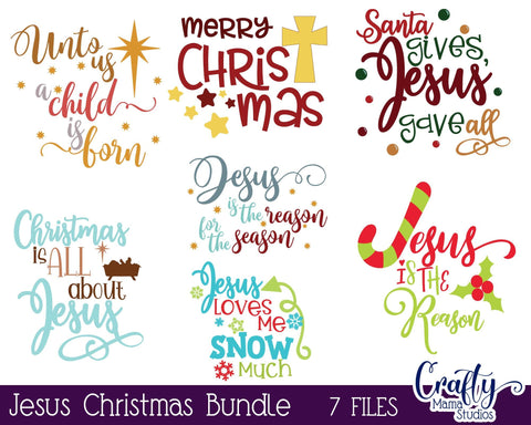 Christmas Svg - Jesus Svg Bundle - Christian Svg - Jesus Is The Reason For The Season SVG Crafty Mama Studios 