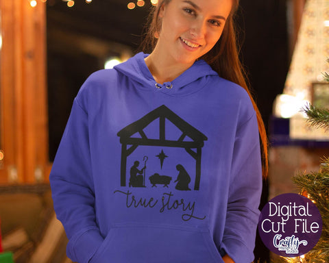 Christmas Svg - Jesus Svg - Holiday - True Story - Christian -True Story Nativity SVG Crafty Mama Studios 