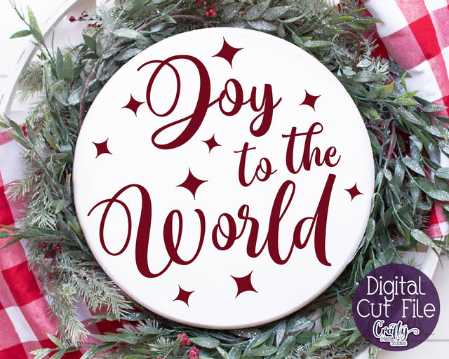 Christmas Svg - Joy To The World Svg - Christmas Round Sign SVG Crafty Mama Studios 