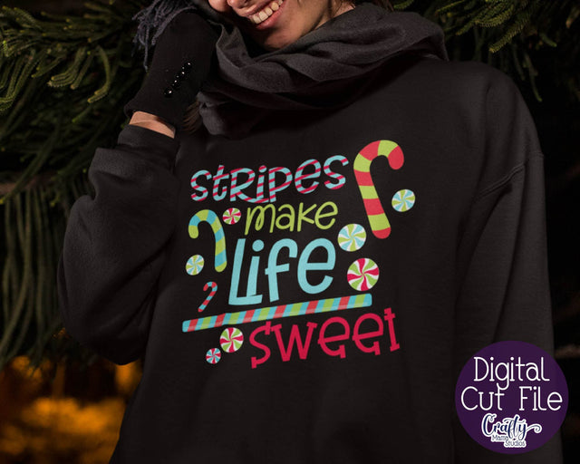 Christmas Svg - Kid's Christmas - Stripes Make Life Sweet SVG Crafty Mama Studios 