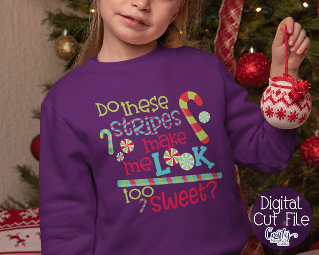 Christmas Svg - Kid's Christmas - Stripes Make Me Look Sweet SVG Crafty Mama Studios 