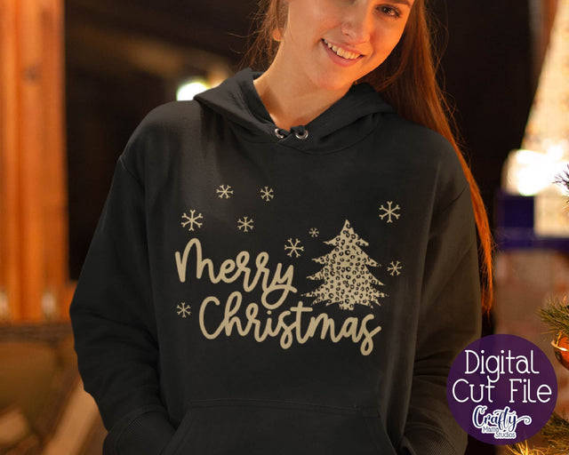 Christmas SVG - Leopard Print Christmas Tree - Merry Christmas SVG Crafty Mama Studios 