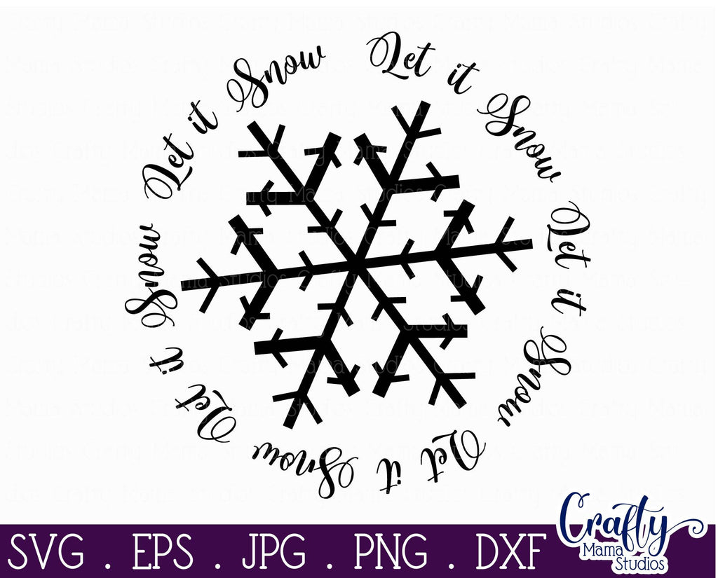 Christmas Svg - Let It Snow Svg - Christmas Round Sign - So Fontsy