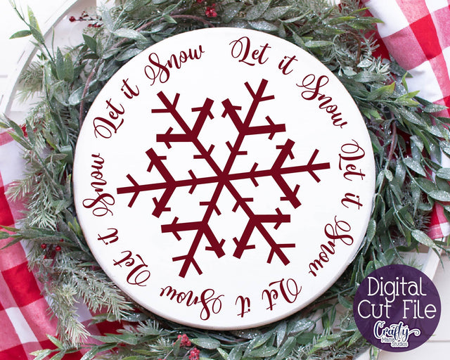 Christmas Svg - Let It Snow Svg - Christmas Round Sign SVG Crafty Mama Studios 
