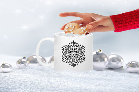 Christmas SVG Mandala, Snowflake Mandala SVG, Vinyl Winter Decoration. SVG Elinorka 