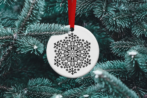 Christmas SVG Mandala, Snowflake Mandala SVG, Vinyl Winter Decoration. SVG Elinorka 