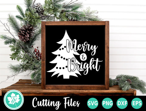 Christmas SVG | Merry and Bright Christmas Tree SVG TrueNorthImagesCA 