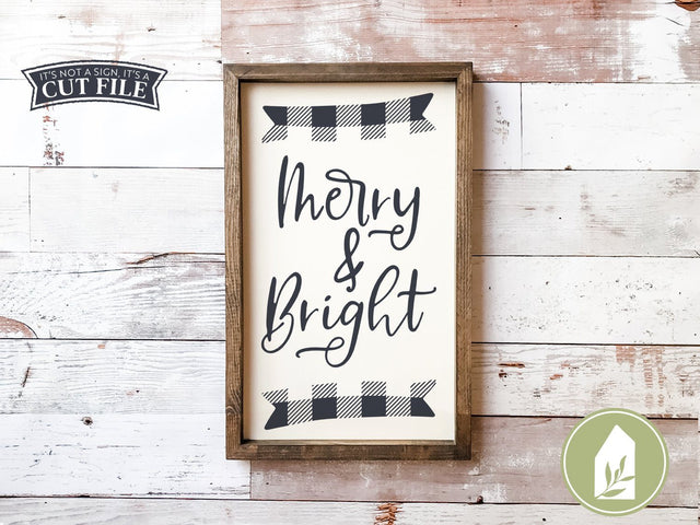 Christmas SVG | Merry and Bright SVG | Buffalo Plaid SVG SVG LilleJuniper 