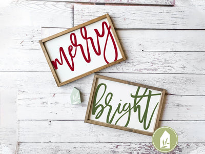 Christmas SVG | Merry and Bright SVG | Oversized SVG | Farmhouse Sign Design SVG LilleJuniper 