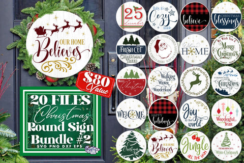 Christmas Svg, Merry Christmas Bundle 2 Round Sign Christmas SVG Crafty Mama Studios 