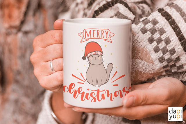 Christmas SVG Merry Christmas cute cat Quotes SVG dapiyupi store 