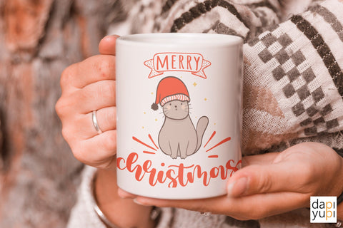 Christmas SVG Merry Christmas cute cat Quotes SVG dapiyupi store 
