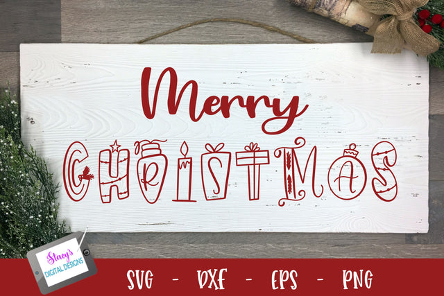 Christmas SVG - Merry Christmas ornamental SVG Stacy's Digital Designs 