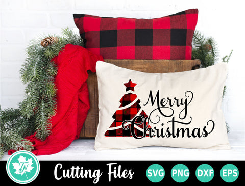 Christmas SVG | Merry Christmas Plaid Tree SVG TrueNorthImagesCA 
