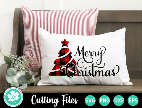 Christmas SVG | Merry Christmas Plaid Tree SVG TrueNorthImagesCA 