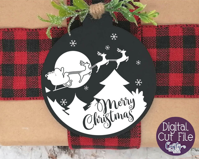 Christmas Svg - Merry Christmas - Santa On Sleigh Silhouette SVG Crafty Mama Studios 
