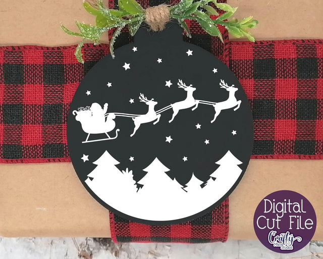 Christmas Svg - Merry Christmas - Santa On Sleigh Silhouette SVG Crafty Mama Studios 
