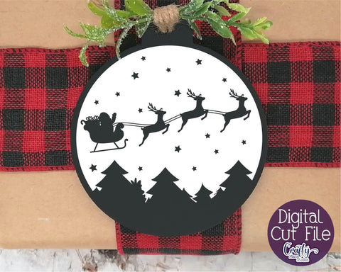 Christmas Svg - Merry Christmas - Santa On Sleigh Silhouette SVG Crafty Mama Studios 
