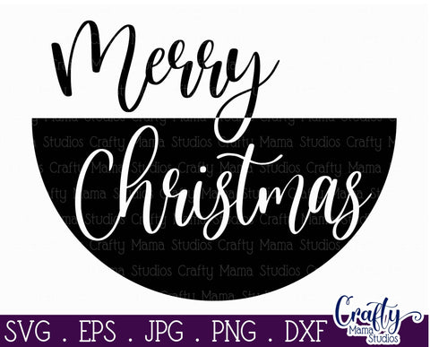 Christmas Svg - Merry Christmas Svg - Christmas Round Sign SVG Crafty Mama Studios 