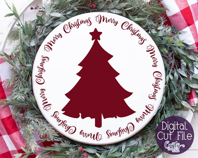 Christmas Svg - Merry Christmas Svg - Christmas Round Sign SVG Crafty Mama Studios 