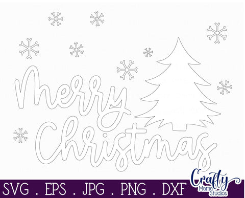 Christmas Svg - Merry Christmas Svg - Christmas Tree Cut File SVG Crafty Mama Studios 