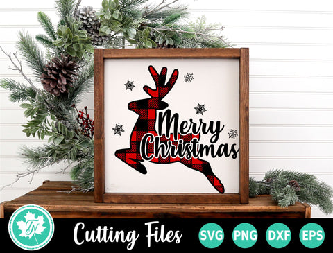 Christmas SVG | Merry Christmas SVG | Plaid Deer SVG SVG TrueNorthImagesCA 