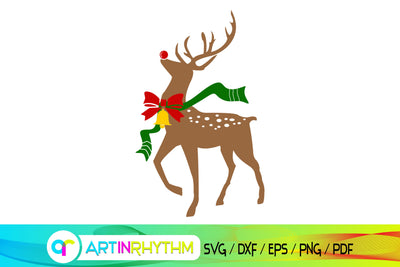 Christmas SVG, Merry Christmas SVG, Rudolph SVG, Deer SVG, Santa's Deer SVG, Christmas ornaments, Christmas decoration, Merry Christmas SVG Artinrhythm shop 