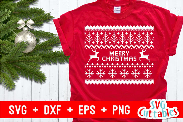 Christmas SVG - Merry Christmas Sweater SVG Svg Cuttables 