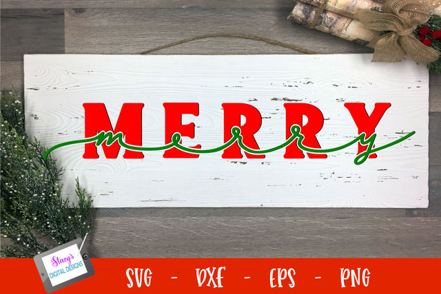 Christmas SVG - Merry SVG - Knockout SVG Stacy's Digital Designs 