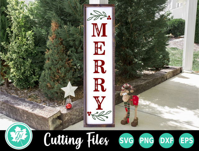 Christmas SVG | Merry Vertical Sign SVG TrueNorthImagesCA 